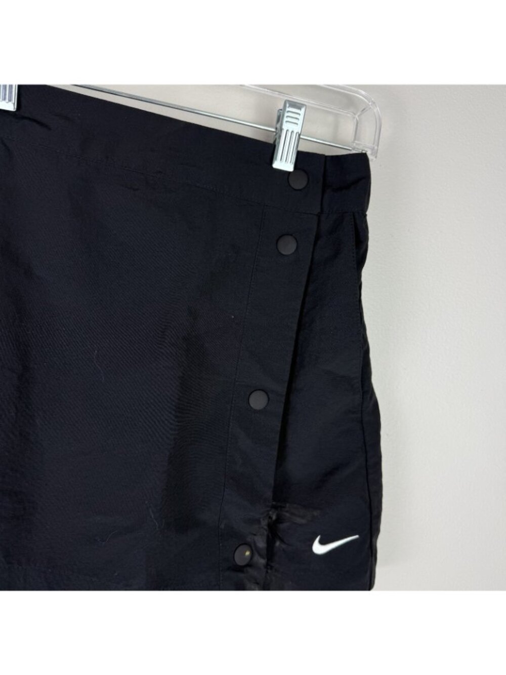 Nike Sportswear Skirt XS Black Snap Mini Swoosh Athletic Casual Y2K AS-IS - Picture 3 of 9